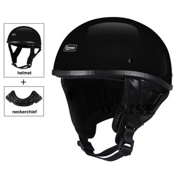 

retro electric motor helmet lightly half face with leather neckerchief tk58