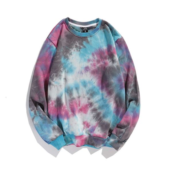 

china tie dye hoodies century long sleeve t shirt guochao hip hop couple loose sweater men's and women's fashion autumn blank, Black