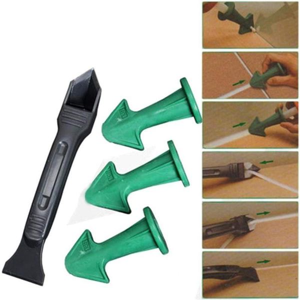 

squeegees 3pcs caulk nozzle and 1pc scraper set finishing durable floor clean eco-friendly caulking sealant tool rubber trowel
