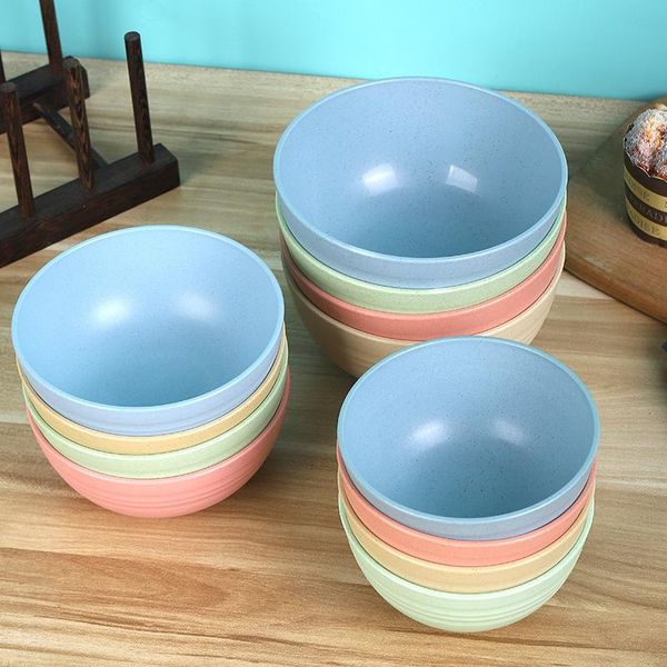 

bowls wheat straw bowl tableware plates for dishes serving soup dinnerware single plastic not fragile eating kids