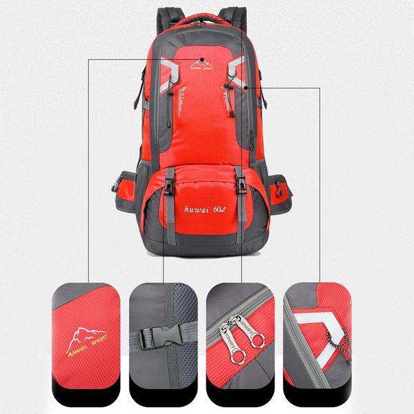 

backpack 60l waterproof men travel pack sports bag outdoor climbing mountaineering hiking camping for male