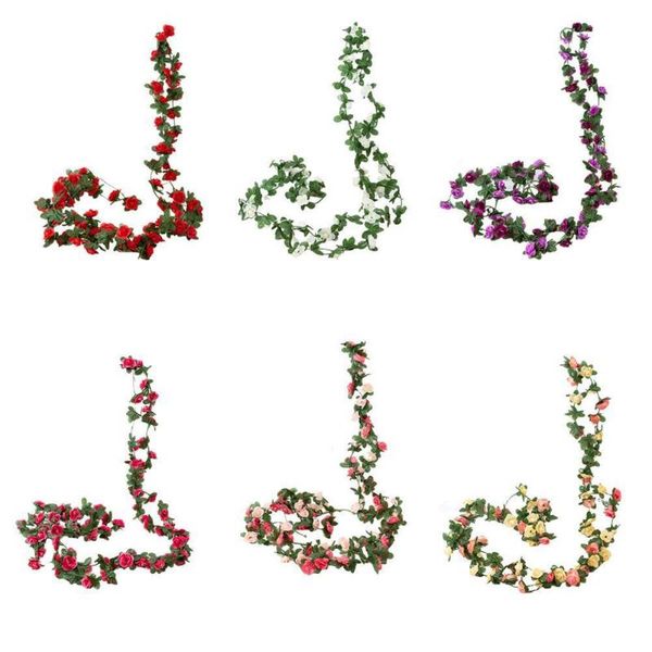 

decorative flowers & wreaths 2.5m artificial plants fake vine garland hanging for garden home craft leaf wedding decoration party n8x4