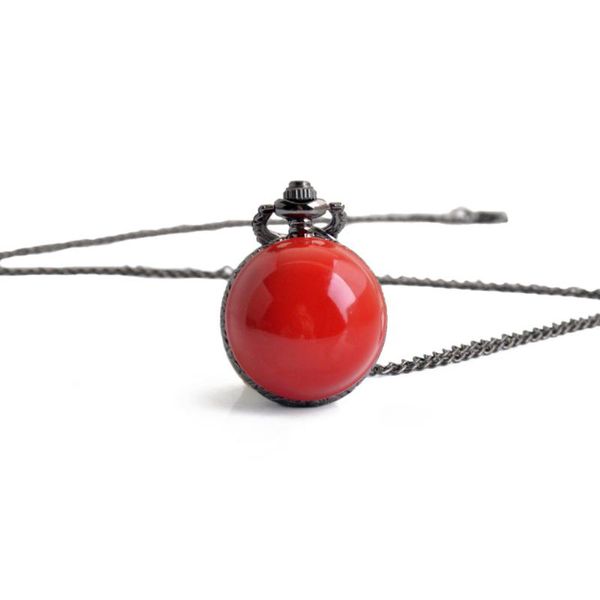 

pocket watches 12pcs/lot fashion red white ball watch necklace christmas tree hang gift cosplay party items, Slivery;golden