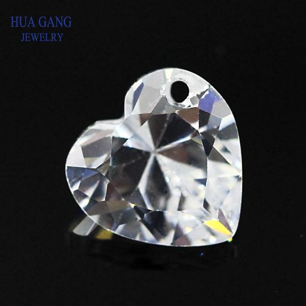 

other single hole heart shape white cubic zirconia stone for jewelry making 4x4~12x12mm cz