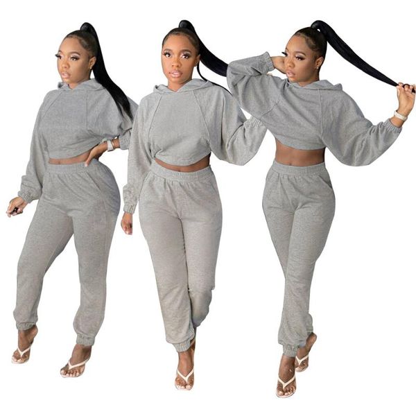 

women's two piece pants s-2xl fall gray set tracksuit women batwing long sleeve and straight 2 outfits wholesale drop, White