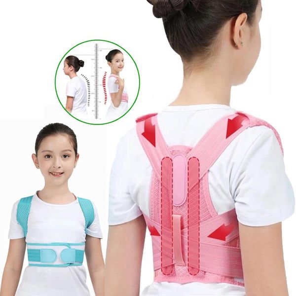 

back support children's adjustable hump correction belt lumbar learning partner invisible sitting artifact, Black;blue