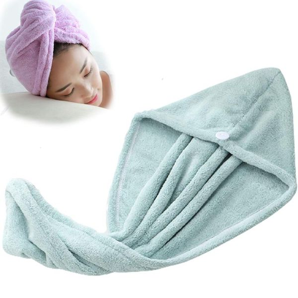 

hair accessories thick coral fleece microfiber fast drying dryer towel bath wrap hat quick cap turban dry household tool