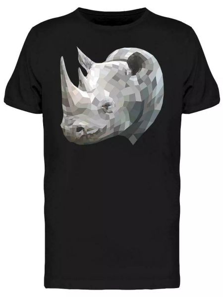 

rhino polygon geometric tee men's -image by shutterstock, White;black