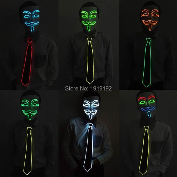 

halloween holiday diy decoration set v for vendetta party mask and el tie bow anonymous guy fawkes fancy glow supplies