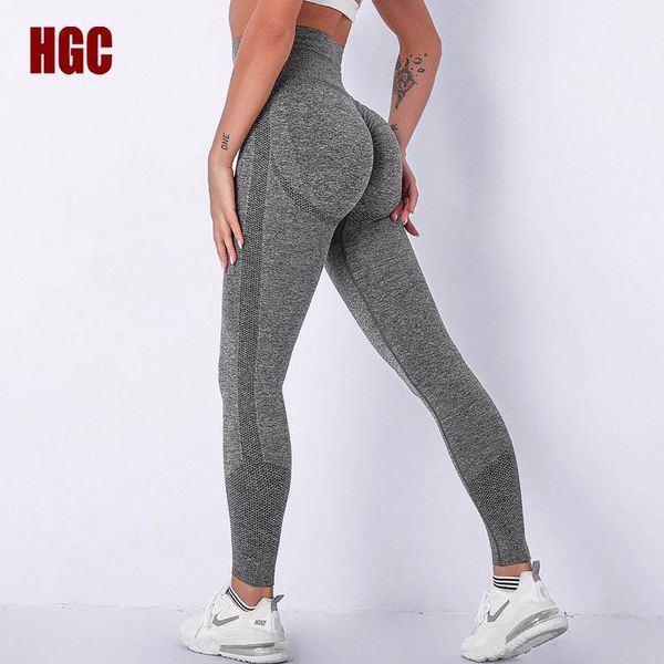

yoga outfit hgc pants women gym sport leggings fitness high waist workout running training knitted squat proof booty scrunch tights
