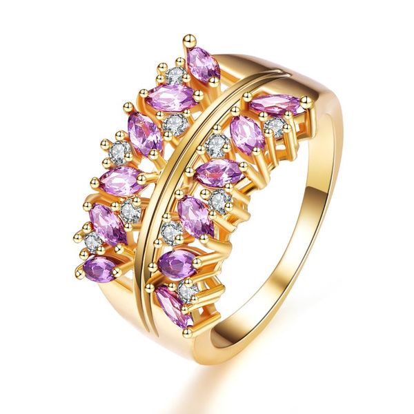 

wedding rings fashion cubic zirconia promisal jewelry gold color ring, Slivery;golden