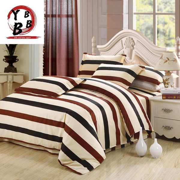 

bedding sets simple style pink red black stripes set bed sheet pillow cases duvet cover home textile washed