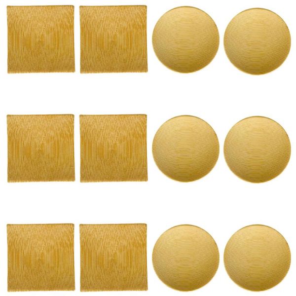 

dishes & plates 1 set 12pcs bamboo snack seasoning dessert (assorted color)