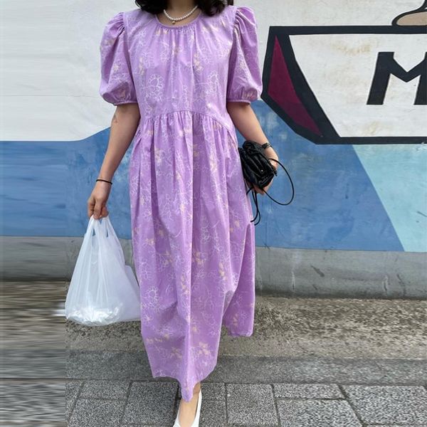 

plus size dresses 2021 round neck loose retro dress women, Black