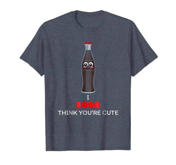 

i soda think you're cute - funny soda pun t-shirt, White;black