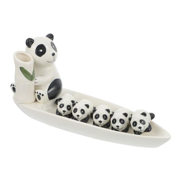 

chopsticks 1 set lovely panda shaped decor cartoon chopstick stand ceramic rest