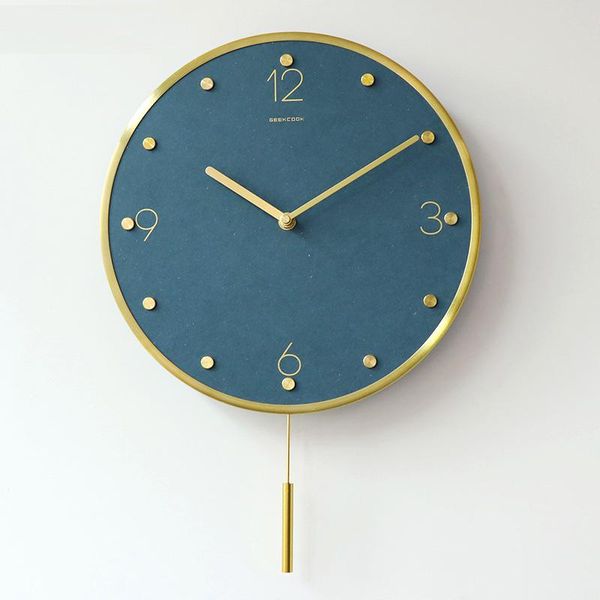 

wall clocks nordic digital clock modern design pendulum silent home living room metal orologio da parete de50wc