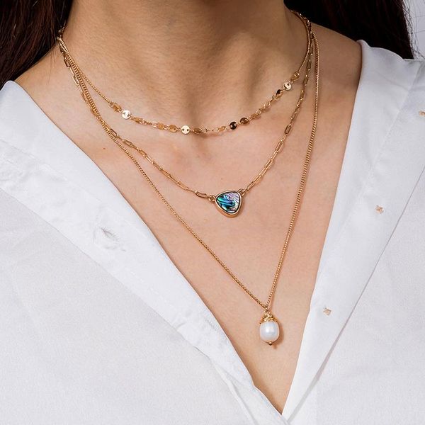 

chains ornaments multilayer necklace2021, Silver