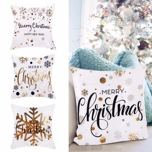 

christmas decorations 45x45cm cotton linen merry pillow case for home happy year decor xmas gifts