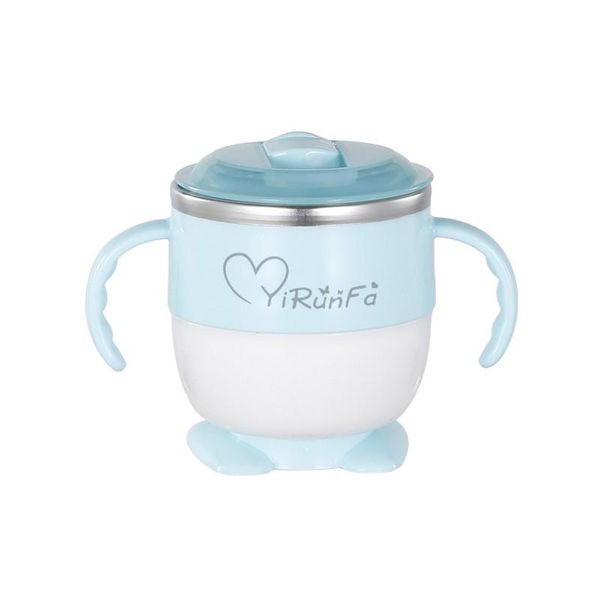 

baby cup cute children learn drinking water handle bottle training drink school milk bottles with double handles and lid mugs