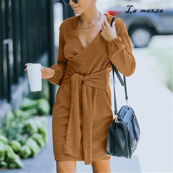

casual dresses women dress winter 2021 mini long sleeve fashion korean plus size, Black;gray