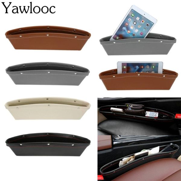 

car organizer pu leather seat box caddy slit gap pocket storage glove lot for books/phones/cards