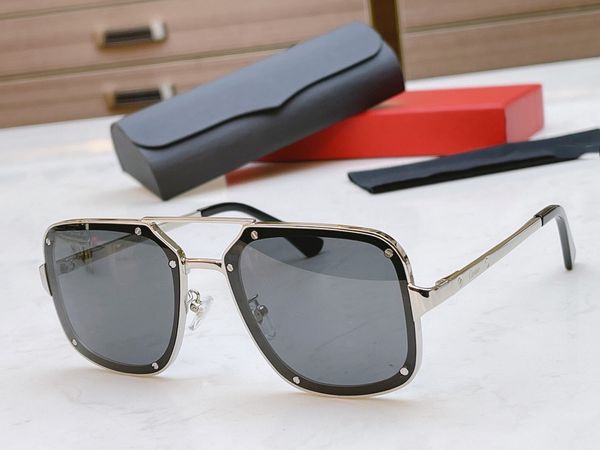 Güzel Erkek Güneş Gözlüğü Tasarımcı Lüks Sürücü UV400 Gözlük Kadınlar Yüksek Kaliteli Moda Sunglass Anti-UV Lensler Metal CT0194S Yuvarlak Nail Mozaik