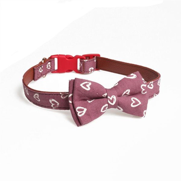 

dog collars & leashes styling cat bow knot decoration neck fashion easy wear cute printed pet collar accessories gift safety buckle puppy