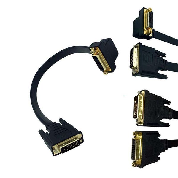 

flat slim 90 degree angle dvi 24+5 female to 24+1 male cable 0.3m video cables & connectors