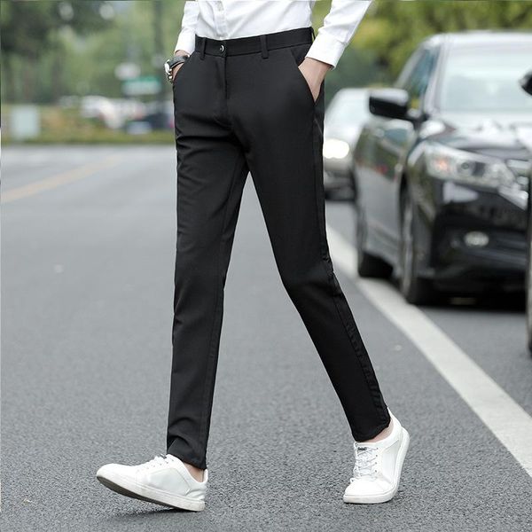 

autumn men's casual pants business slim fit fashion black stretch suit