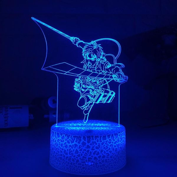 

night lights 3d led light est anime attack on titan levi ackerman lamp for bedroom decoration kids gift table lamps