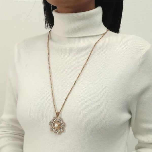 

dangle & chandelier arrival necklace pearl pendant with for women jewelry charm chain, Silver