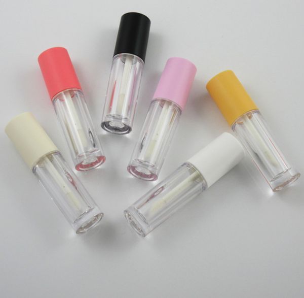

3.5ml empty lip gloss tube diy plastic elegant transparent bottle liquid lipstick container round lipgloss balm bottles