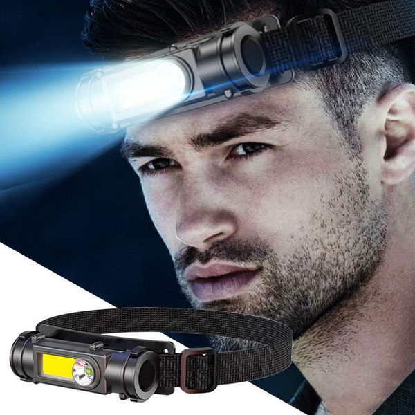 

flashlights torches portable xpe powerful led headlamp usb rechargeable camping fishing waterproof 18650 battery magnet head lamp