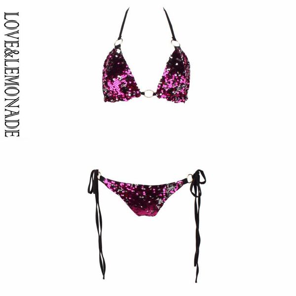 

love&lemonade red sequin two-pieces sets lm0051 women's tracksuits, Gray