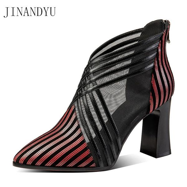 

boots pointed toe heels women spring autumn high shoes for ankle block heel, Black