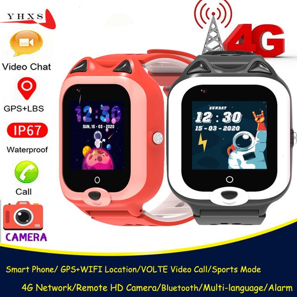 

ip67 waterproof 4g remote camera gps wi-fi kid students wristwatch video call monitor tracker location android phone smart watch