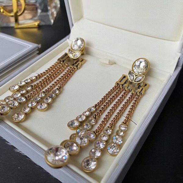 

horse eye tassel long earrings fashion design cd letter, Golden