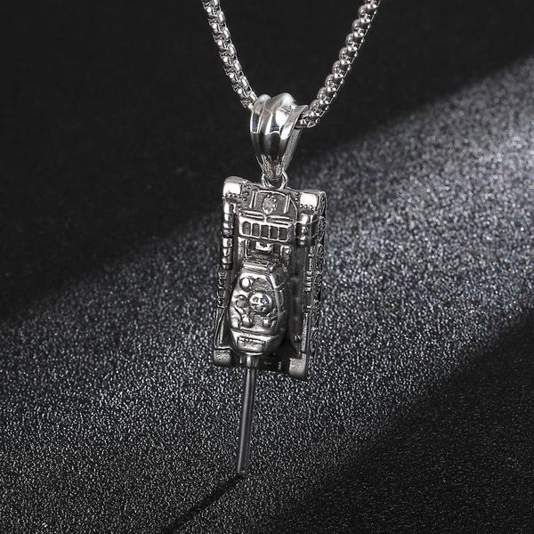 

pendant necklaces punk style 316 stainless steel men's fashion necklace, Silver