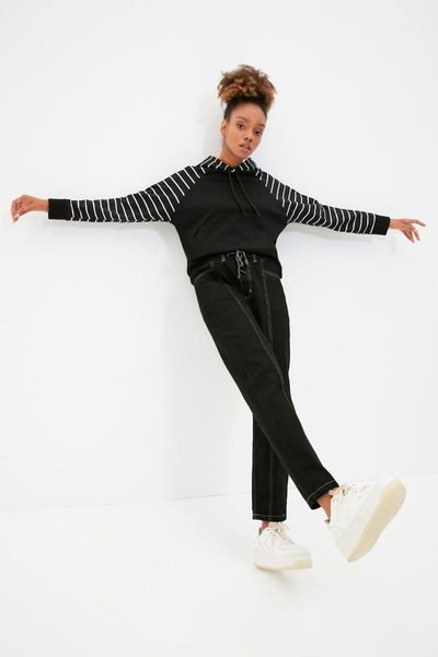 

women's jeans trendyol watchband high bel mom fit twoaw22je0971, Blue