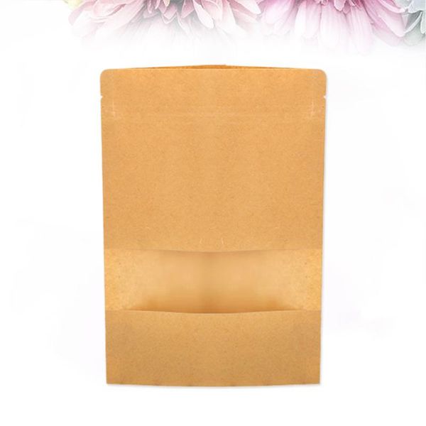 

gift wrap 50 pcs kraft paper self standing bag moisture-proof tea