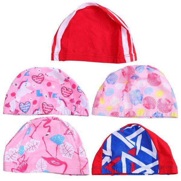 

swimming caps 5pcs waterproof cap children swim hat bathing accessory