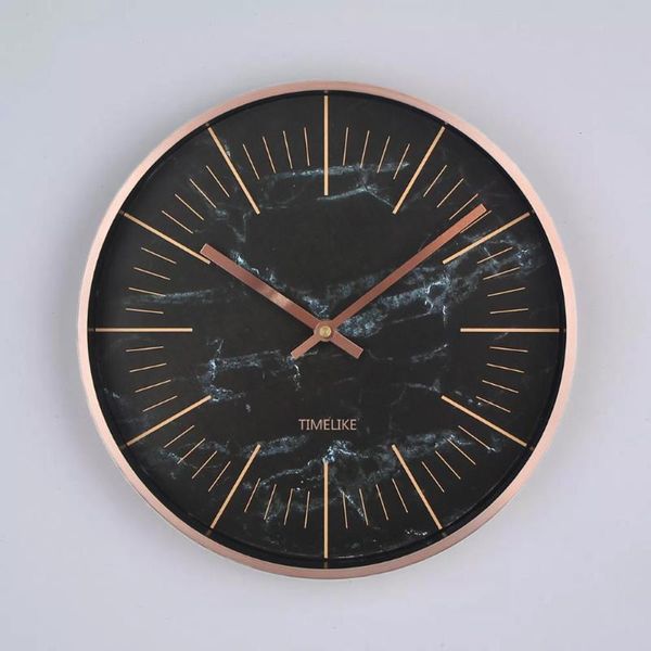 

inch wall clock modern design minimalist classic round slient plastic clocks mute quartz watch home decorate