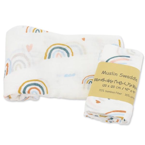 

blankets & swaddling cotton baby rainbow born soft organic blanket swaddle wrap feeding burp cloth towel scarf stuff