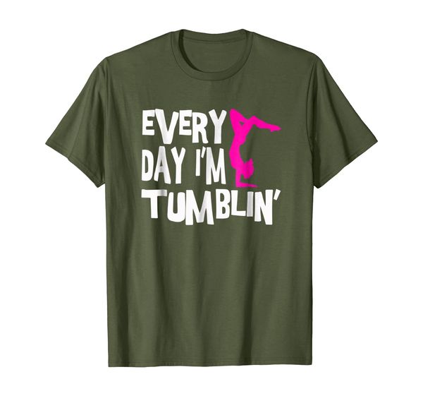 

every day im tumbling gymastics cheer trampoline shirt gift, White;black