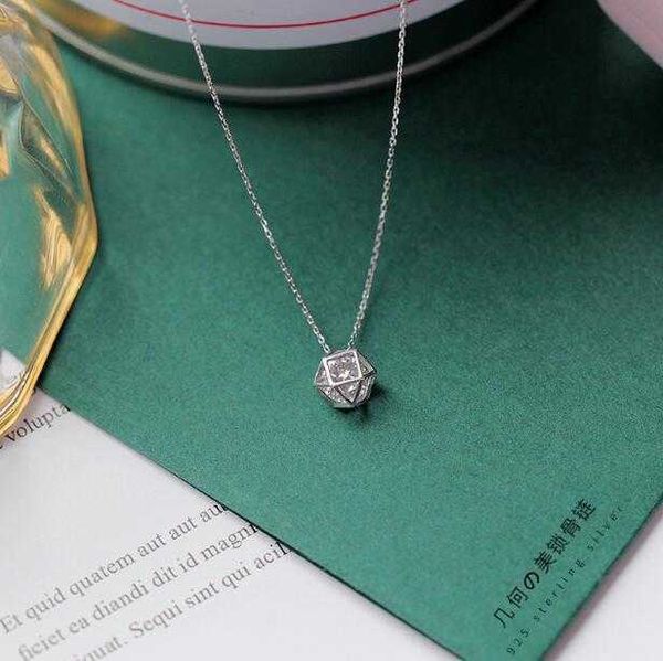 

yite s925 pure sier zircon necklace with korean temperament, Silver