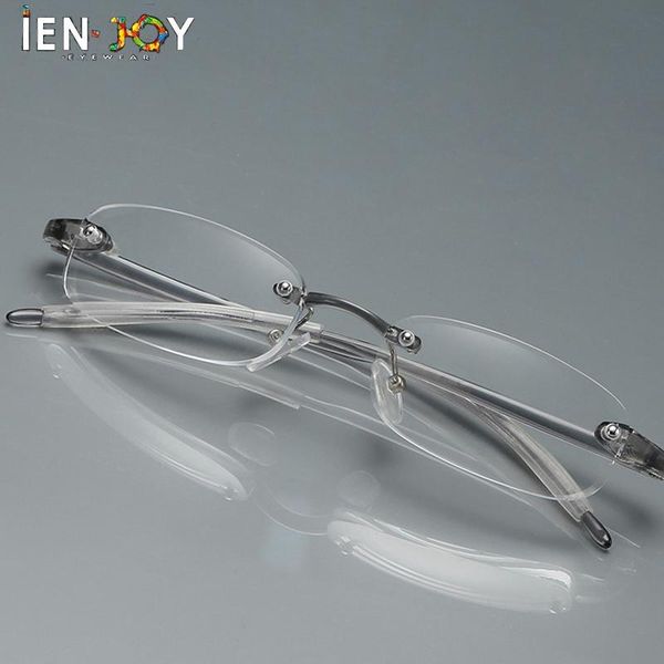

sunglasses ienjoy tr90 rimless reading glasses men&women portable ultra light frameless spectacles +1.5+2.0+2.5+3.0+3.5, White;black