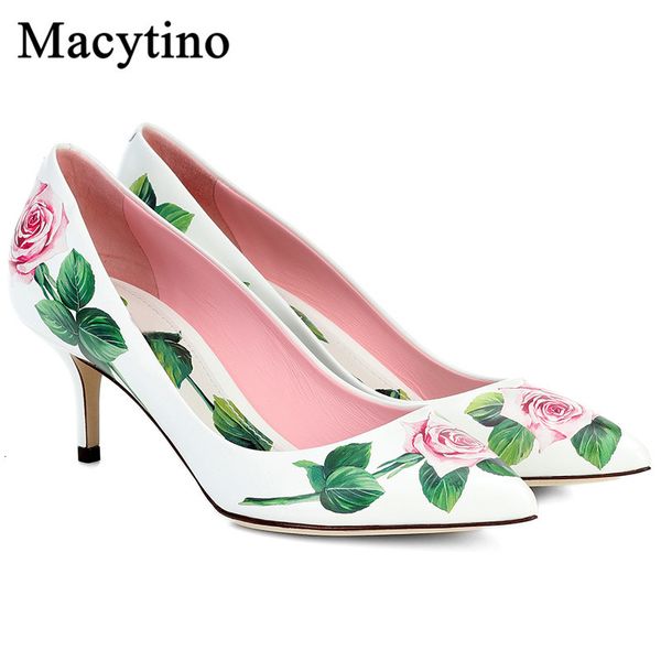 

dress shoes floral printing high heel pointed toe kitten women's bridal wedding pumps big size leather women zooq, Black