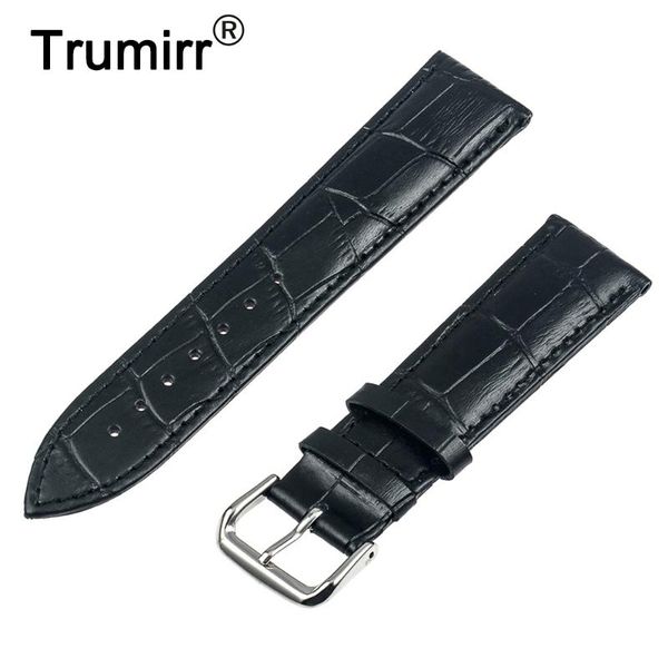 

watch bands 24mm genuine leather watchband croco grain for sony smartwatch 2 sw2 replacement band strap bracelet black brwon pink red white, Black;brown