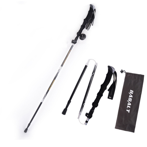 

trekking poles lightweight retractable foldable outer lock hiking cane aluminum 5-section walking stick